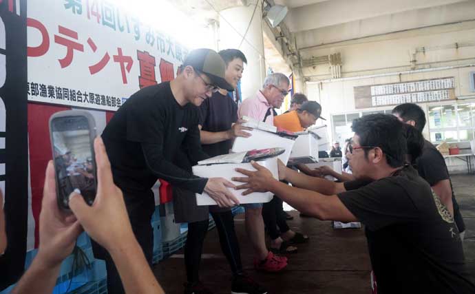 大原港の一つテンヤ釣り大会で5.85kgマダイが優勝【千葉】上位3人は全員5kg超え