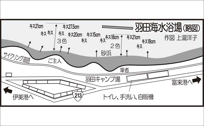 海水浴場を3カ所巡ってキス78尾を手中！ 最大27.5cmも登場【大分・国東半島】