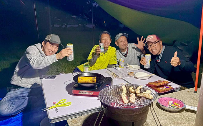 釣友6人でシーバス狙い＆キャンプ！ 夜まで釣って翌朝にはまさかの「大物」がヒット？【涸沼】