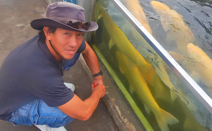 淡水大型魚の日本記録保持者が「さいたま水族館」へ！　憧れのコクレンを前に釘付け