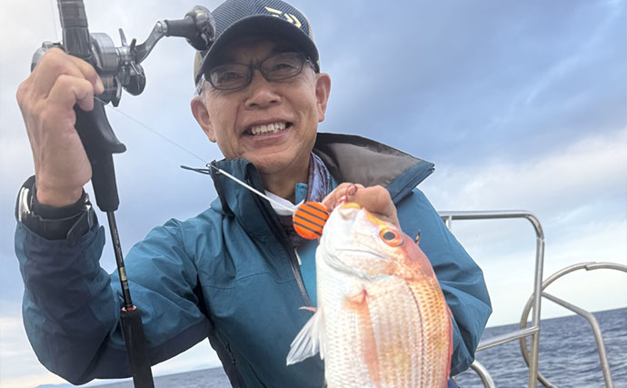 「ベイトが小さい」が攻略のヒント！ タイラバのネクタイ変更で良型マダイをキャッチ
