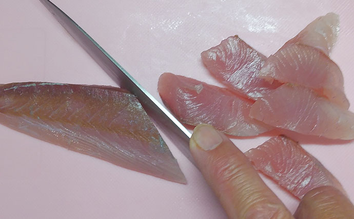 釣った小型青物で作るレシピ：ネリゴのゴマじょう油仕立て　油分プラスで美味しさアップ