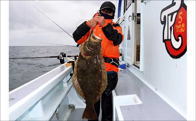 船ヒラメ釣りで90cm特大サイズ浮上！ 80cm超えの大判が続々顔見せ【宮城・亘理沖】
