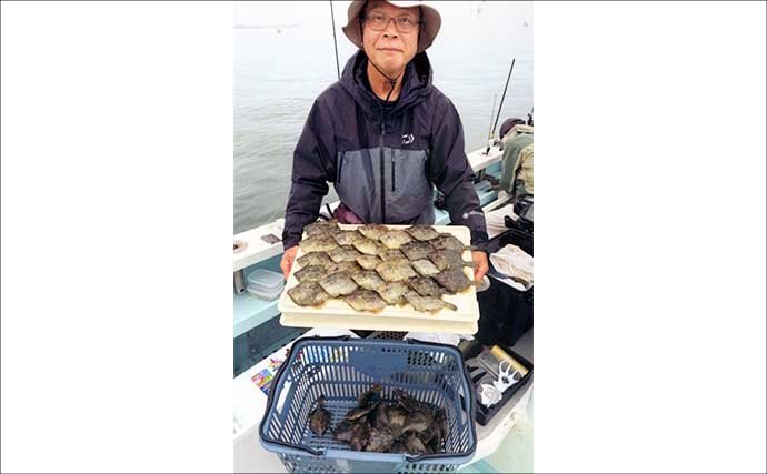 カワハギが入れ食いでオケが酸欠状態に！ 船中トップは本命71匹と爆釣【愛知】