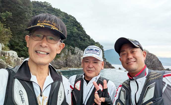 尾鷲の磯でのフカセ釣りで40cm超え尾長グレを好捕　鋭い突っ込みファイトを堪能！