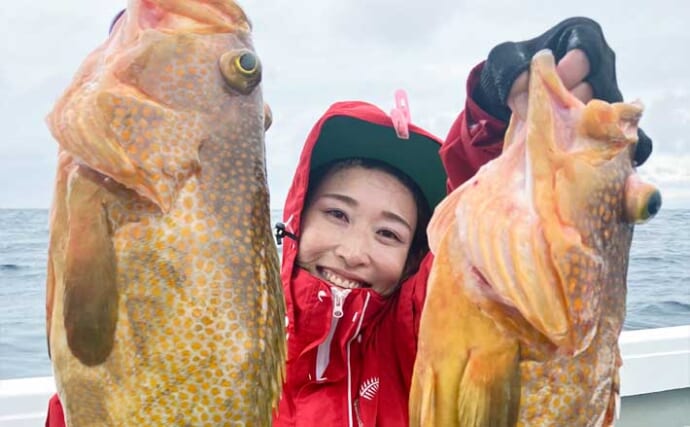 前半は大苦戦の落とし込み釣りが「アコウ5連発」で一変！　ヒラマサ＆カンパチも浮上