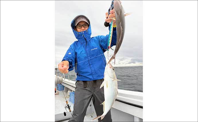 和歌山・日高沖のジギングで10kg近いマハタ浮上！ オオモンハタも登場【アースフィールズ】