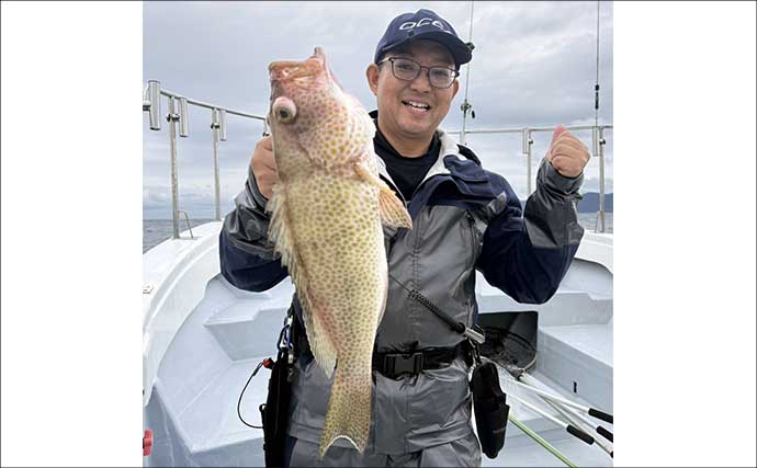 和歌山・日高沖のジギングで10kg近いマハタ浮上！ オオモンハタも登場【アースフィールズ】