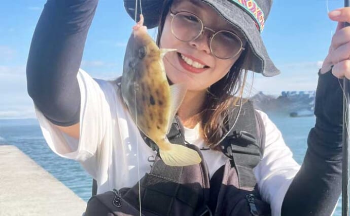 堤防カワハギ釣りでまさかの2連掛けに大興奮！【天草】細かくポイントをランガンしてGET