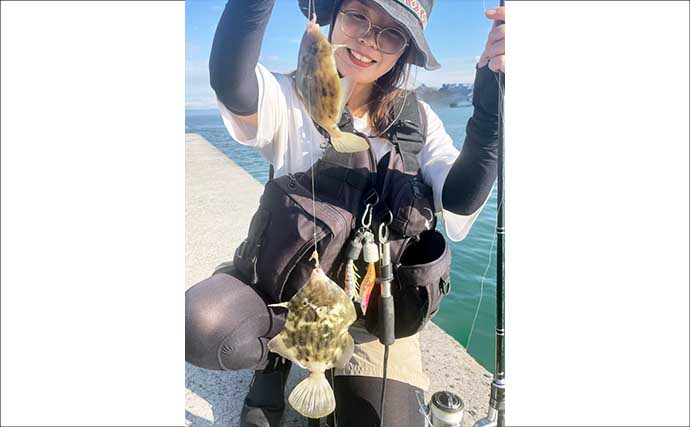 堤防カワハギ釣りでまさかの2連掛けに大興奮！【天草】細かくポイントをランガンしてGET