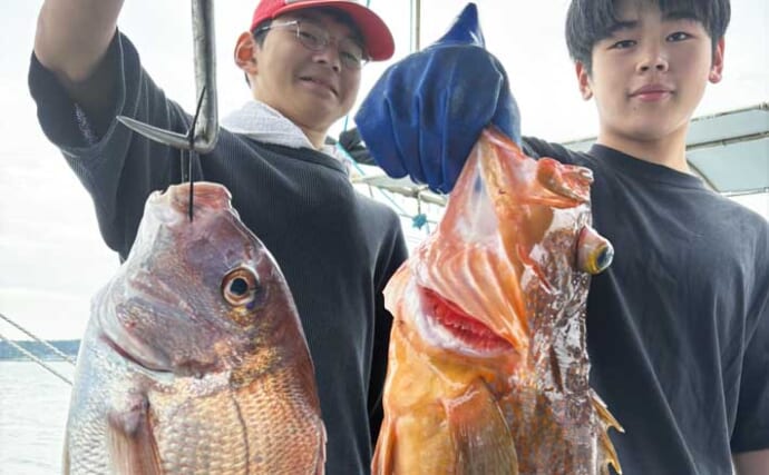 タイラバよりテンヤが正解？　天草沖で60cmマダイ＆52cmアコウが浮上