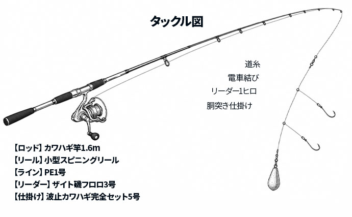 堤防カワハギ釣りで「仕掛けを20cm浮かせて」連発！ 底狙いからの変更が的中【天草】
